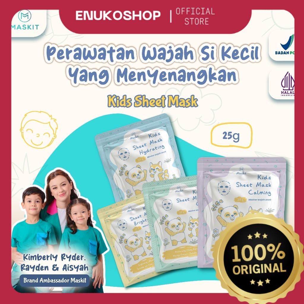Maskit Kids Sheet Face Mask - Masker Wajah Anak - Sheet Mask Anak & Remaja GD
