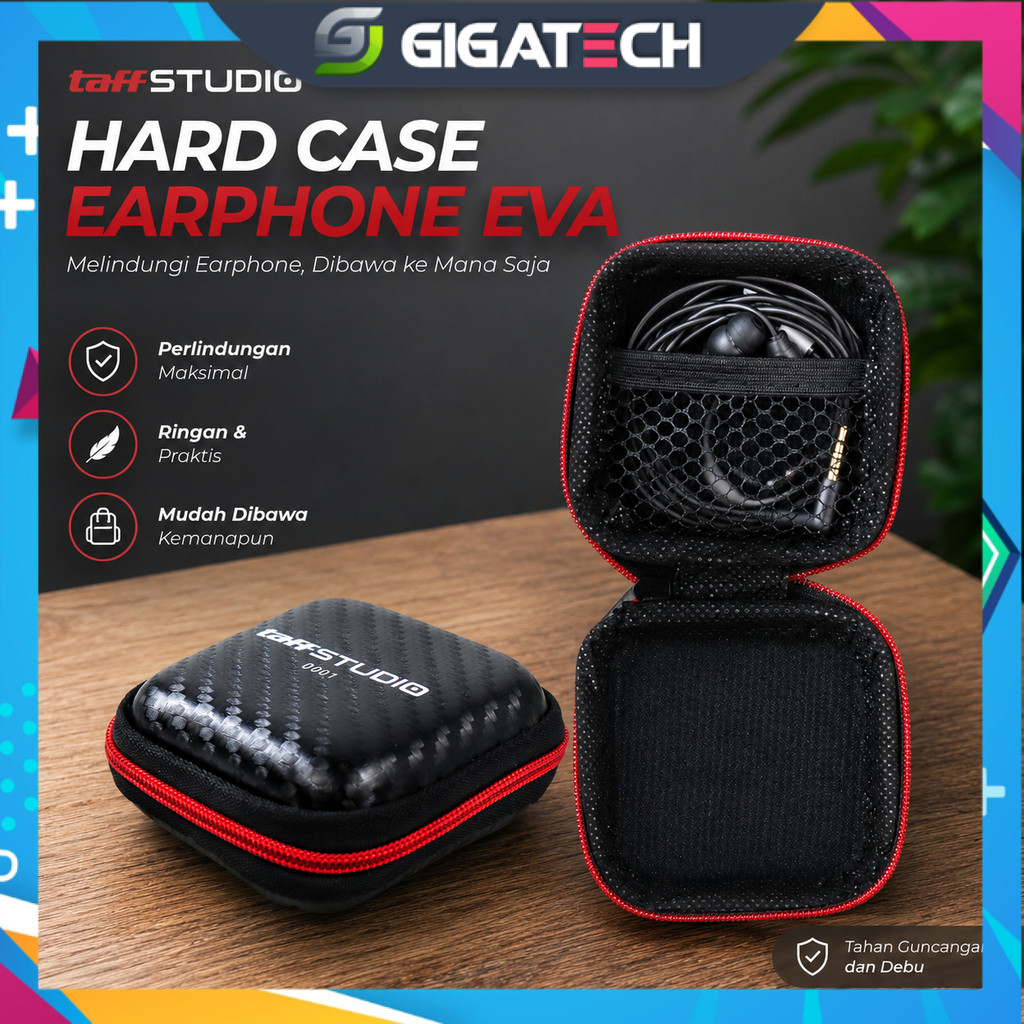 over Hard Case Earphone EVA Protective Mini Bag Pouch Pelindung Headset TWS Kabel Data Charger Anti 