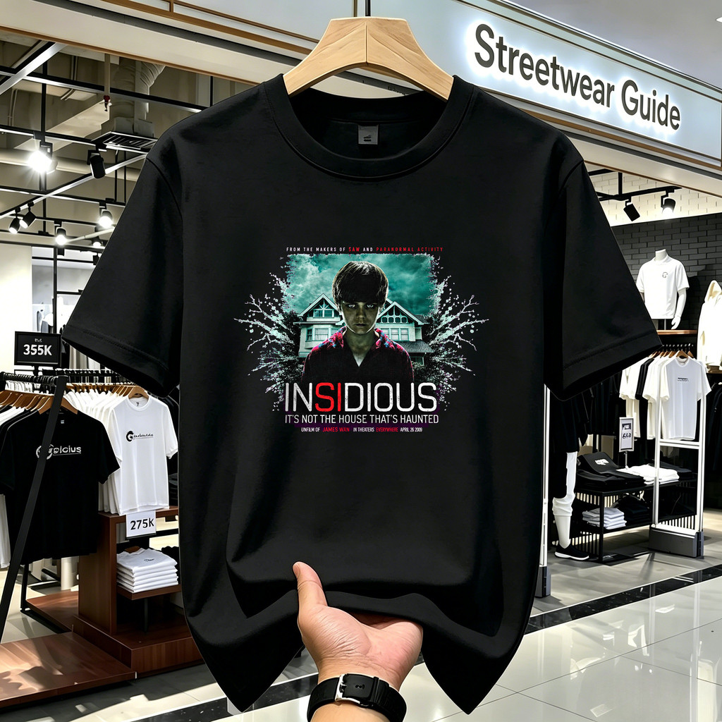 Kaos Band Insidious Horror Movie Kaos Vintage T-Shirt Unisex Desain Film Horor Rumah Angker Kaos Pri