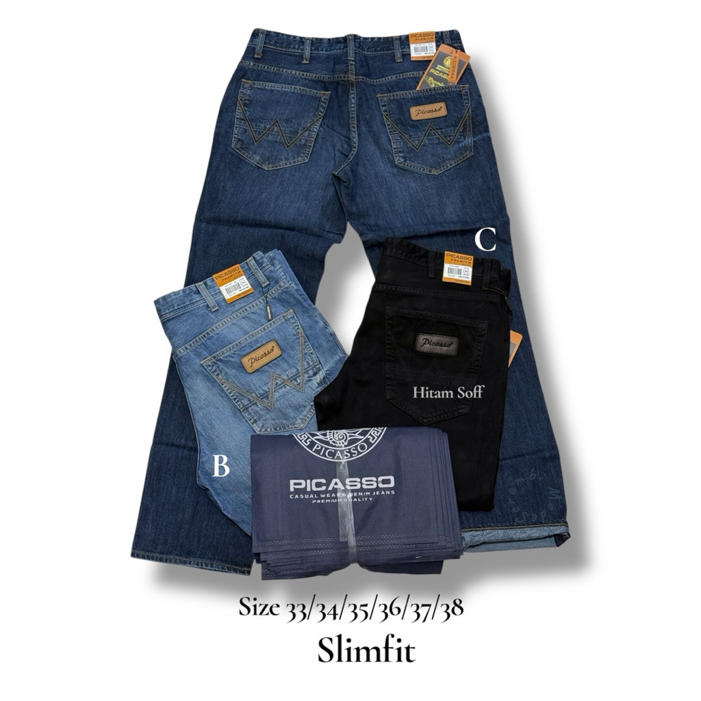 Celana Jeans Picasso Slimfit Original Denim Premium jeans