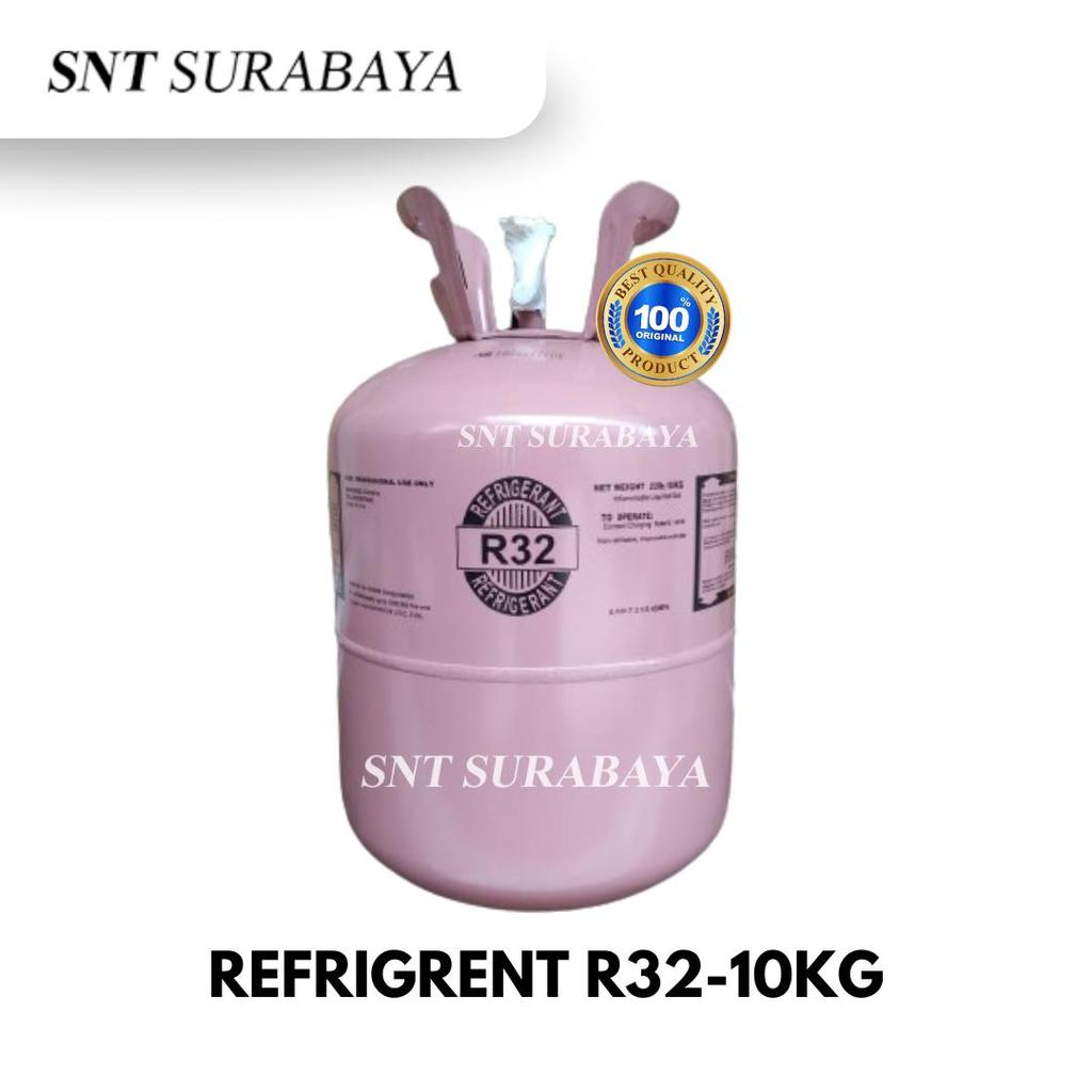 FREON REFRIGERANT R32 10KG ORIGINAL QUALITY 22 LBS PENDINGIN FREON AC BARU SEGEL BUKAN REFILL