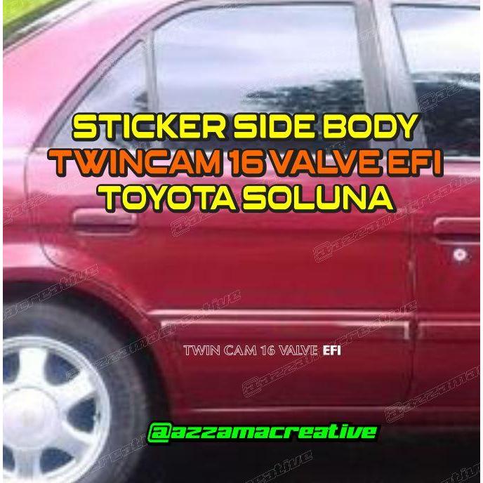 Stiker Twincam 16 Valve EFI Stickers untuk Toyota Soluna - Putih