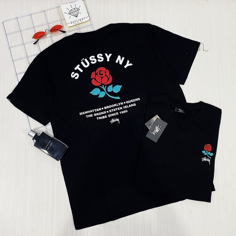 Kaos Pria Desain Unik Kaos Stussy NY Rose Import + Tag label Stussy Model Distro Keren