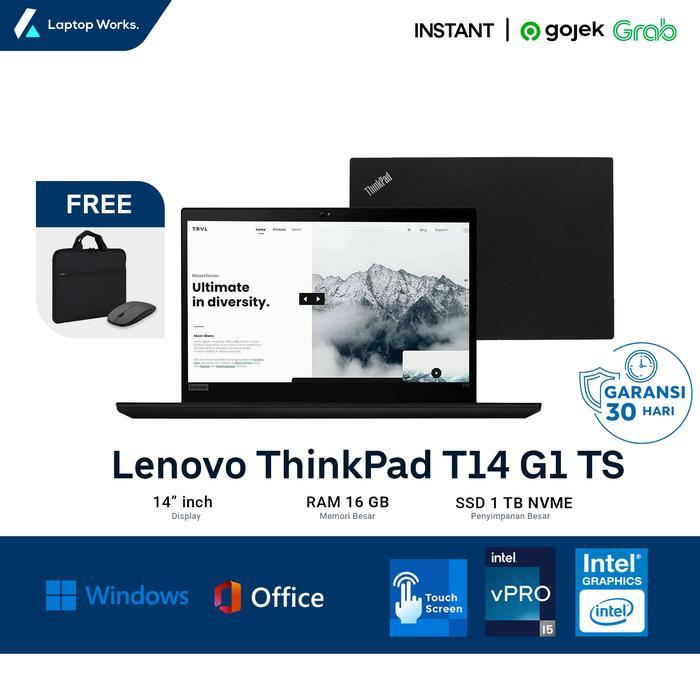 Laptop Lenovo Thinkpad T14 G1 TS Core I7 Gen 10 Ram 16GB Ssd 1TB NVME Bonus Mouse Wireless & Tas