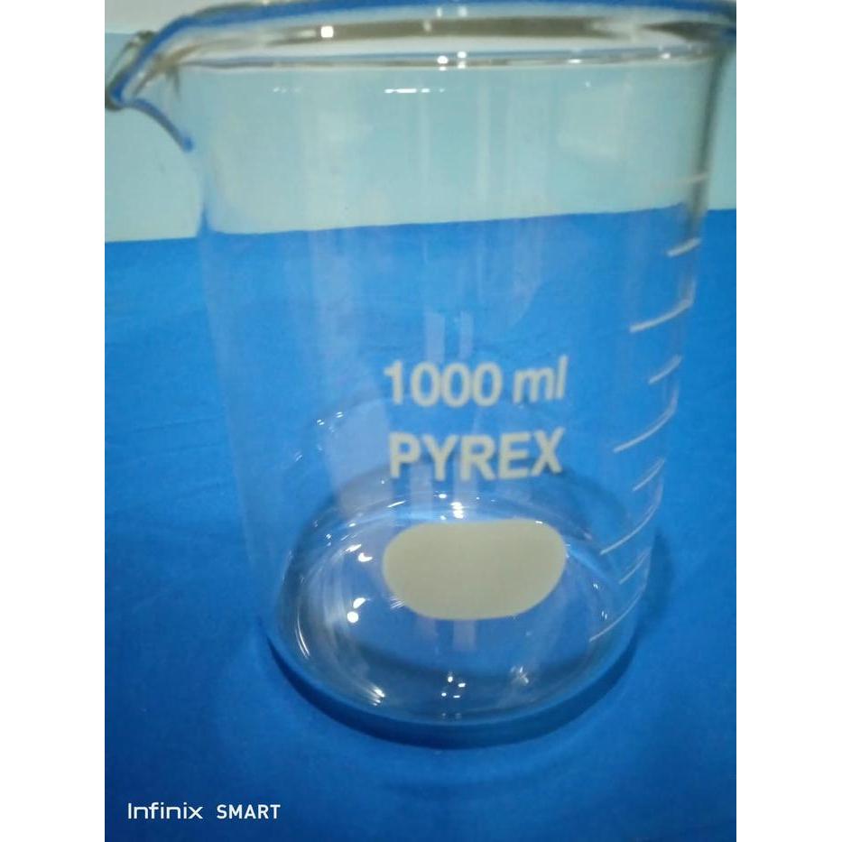 Beaker Glass / Gelas Kimia / Gelas Piala  Kap 1000 ml, PYREX Cina, Borosilicate
