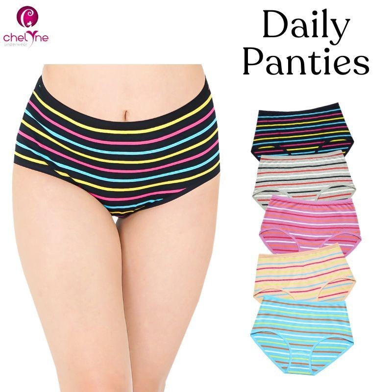 CD Wanita X2180 Bahan Kaos Spandex Motif Salur - CD Harian Comfortable