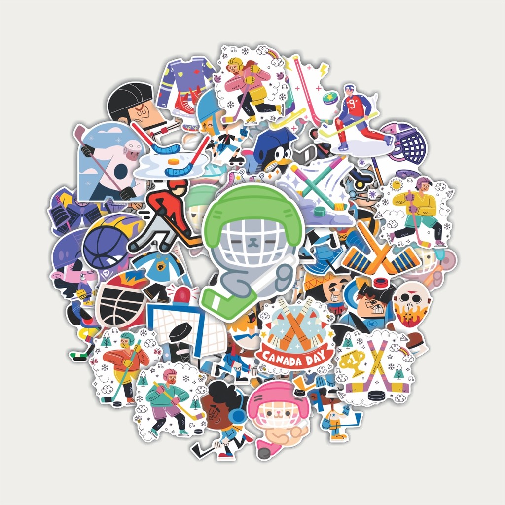 Sticker Pack Stiker Hockey Animasi | Sticker TUMBLR | Stiker LAPTOP KOPER HELM