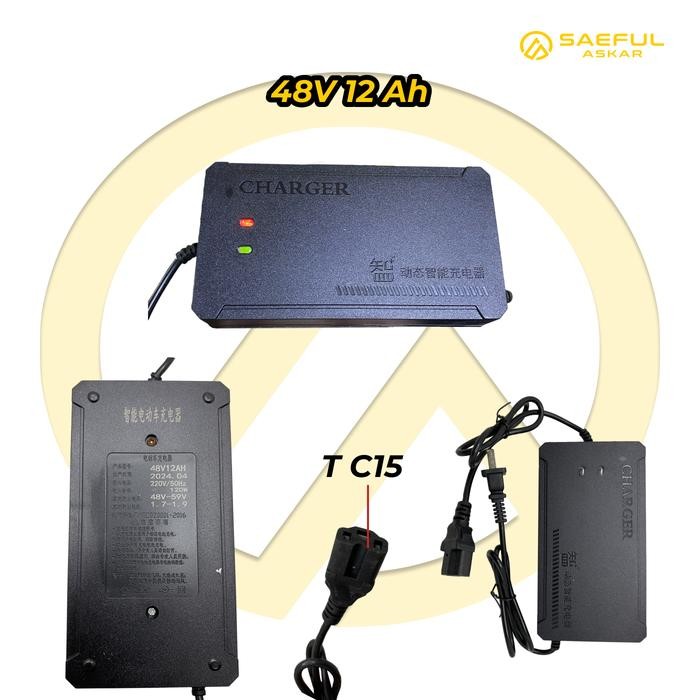 CHARGER 48V 12Ah INDICATOR-Spare Part Onderdil Sepeda Listrik BEKASI