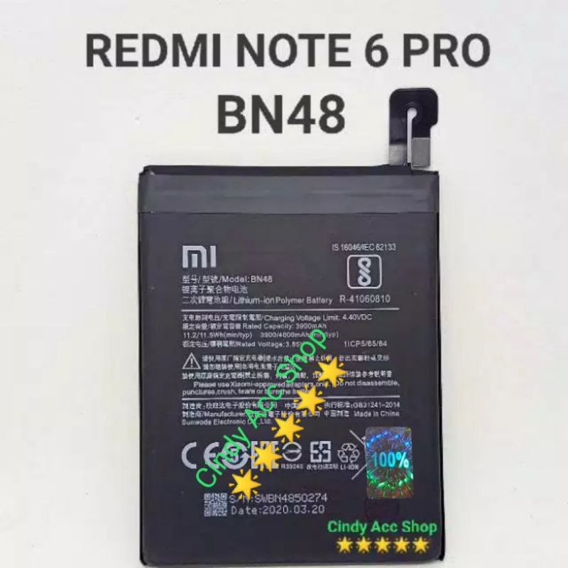 Baterai Original Redmi Note 6 Pro BN48 Original Batre Battery BN48