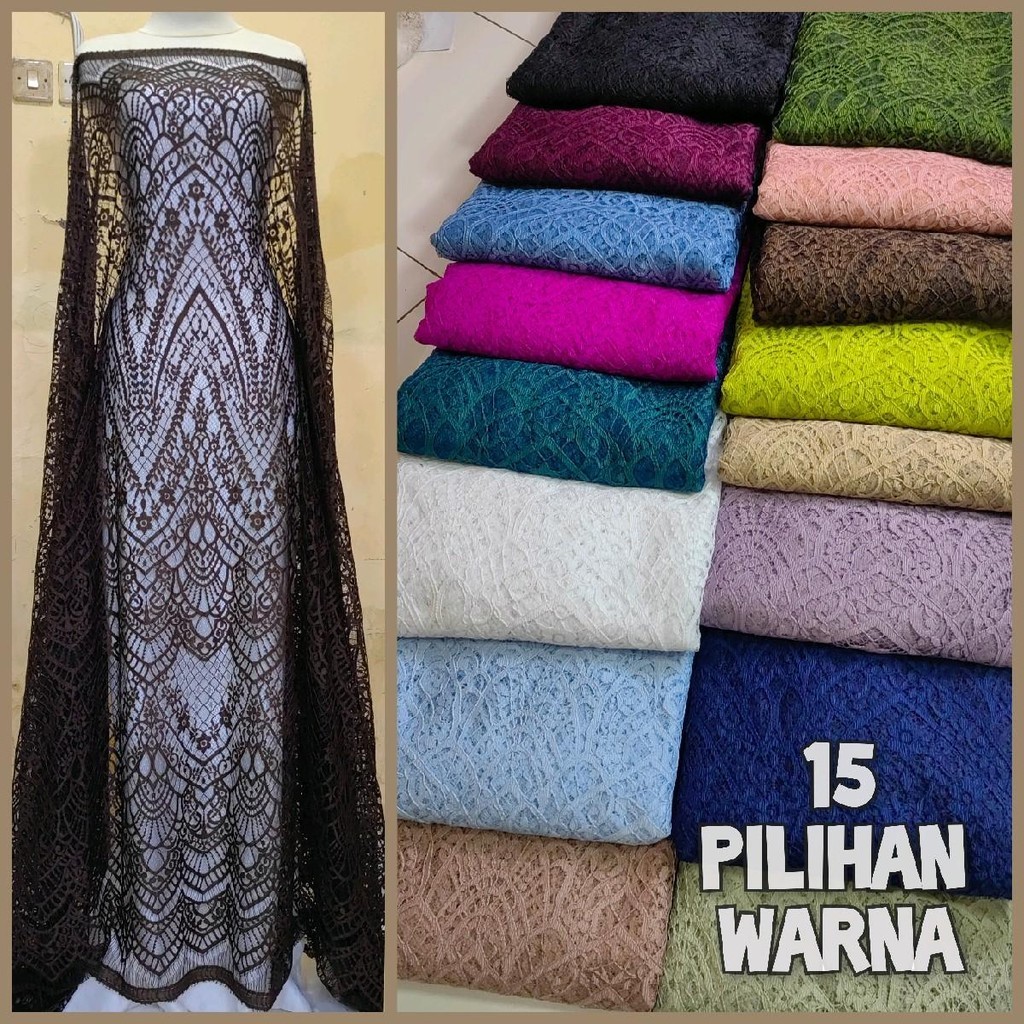 kain kebaya brokat semi prancis katun premium