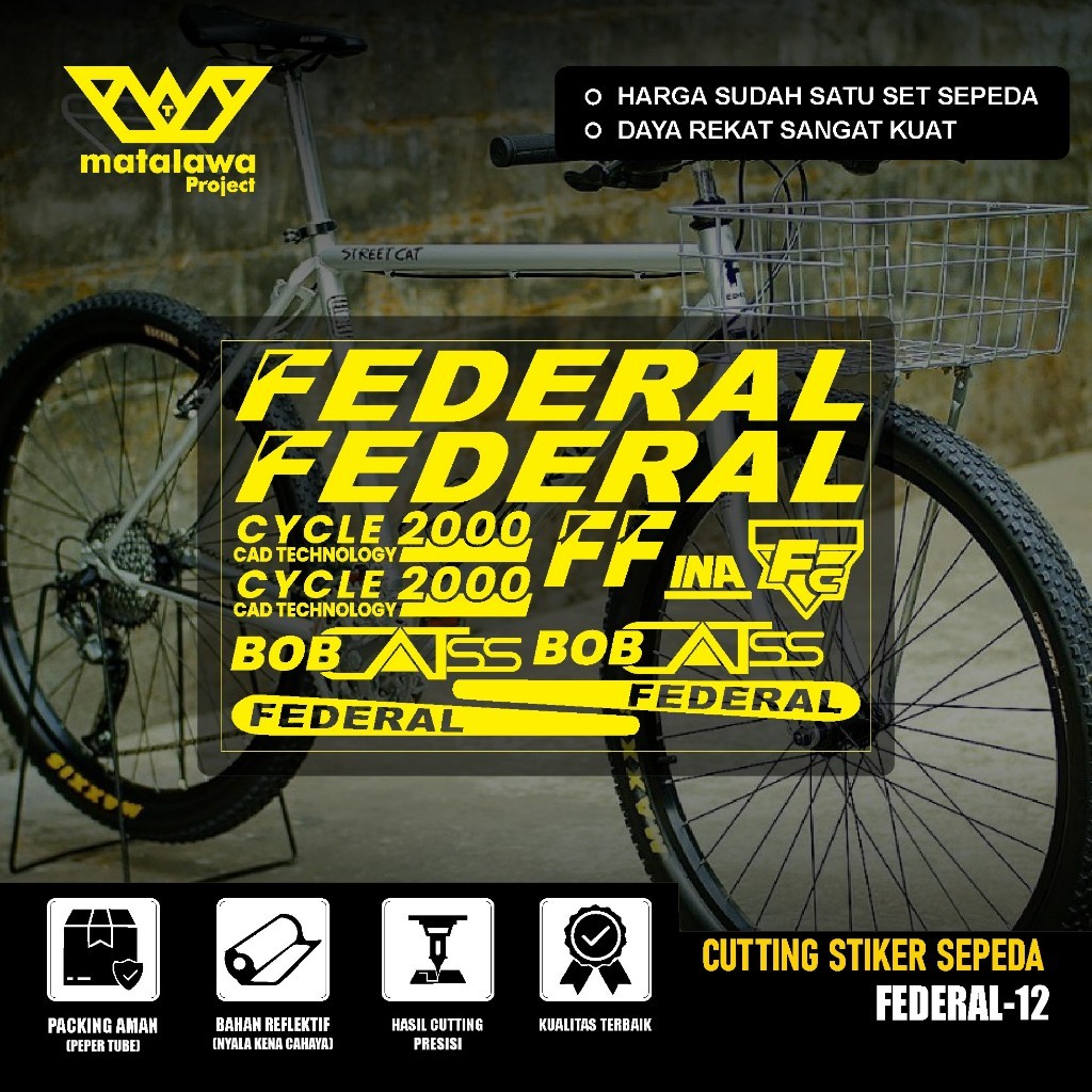 Premium FEDERAL Sticker Sepeda FEDERAL BOB Cat ss Stiker Streetcat MG 33 MTB COD Cutting STIKER BIKE