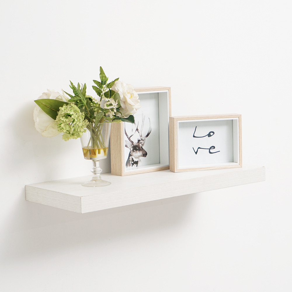 Informa Rak Dinding Kayu 60X23.5X3.8 cm - Putih Decorative Wall Shelf Rak Tembok Serbaguna Ambalan D