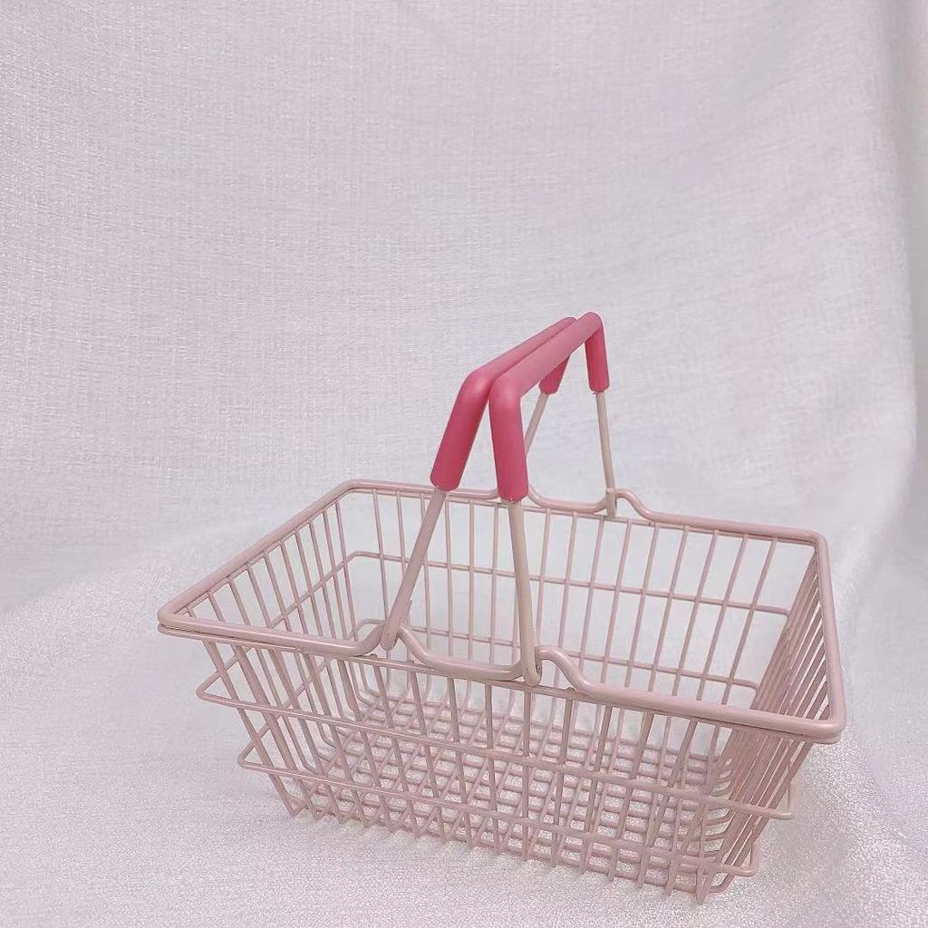 Minimalist  Iron Student Dormitory Desktop Capsule Coffee Office Desk Storage Basket Mini Small Bask