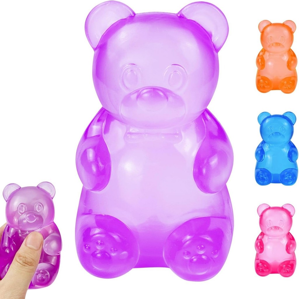 Stress Bear Squishy Ball Gummy Bear Toy Sugar Filled Squishy Toys for Kids Stress Relief Ultra-Soft 