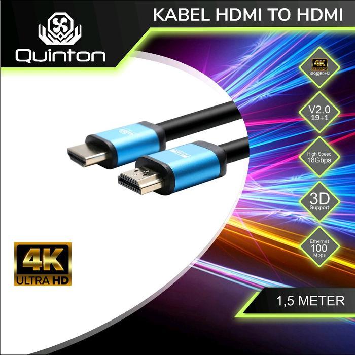kabel monitor HDTV quinton male to male 4K 60hz 1,5-15meter Gold plated Aluminium Accesses Led tv an