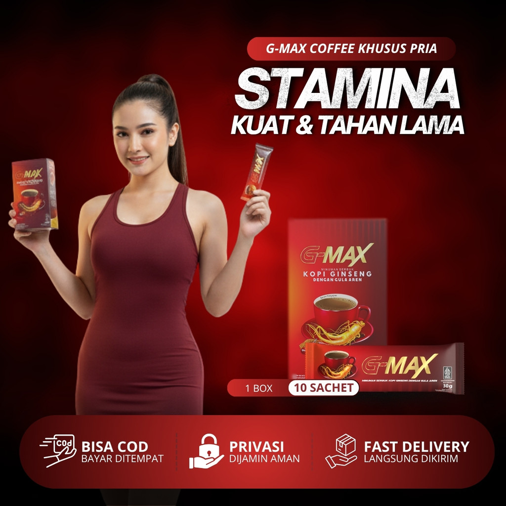 Kopi G-MAX Original - Kopi Ginseng Penambah Stamina Pria Dewasa Kuat & Tahan Lama Tanpa Efek Samping