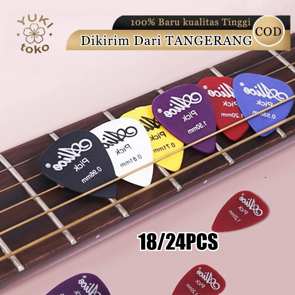 18/24pcs Pemetik Gitar Akustik Pik Gitar Alice Pick Gitar Pickup Gitar 0.58-2.00mm