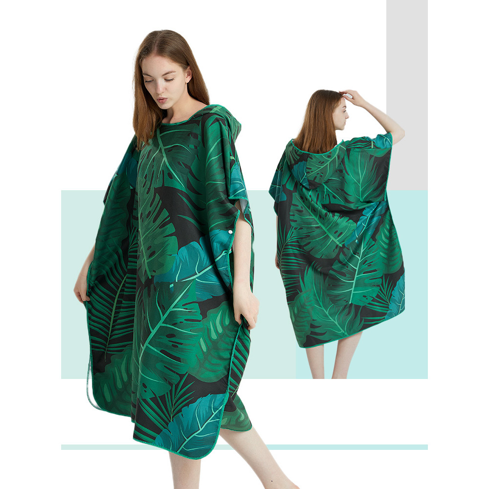 Surf Poncho Towel Poncho Quick-Dry Towel Hooe Microfiber Beach Robe Changing Poncho Swim Towel Beach