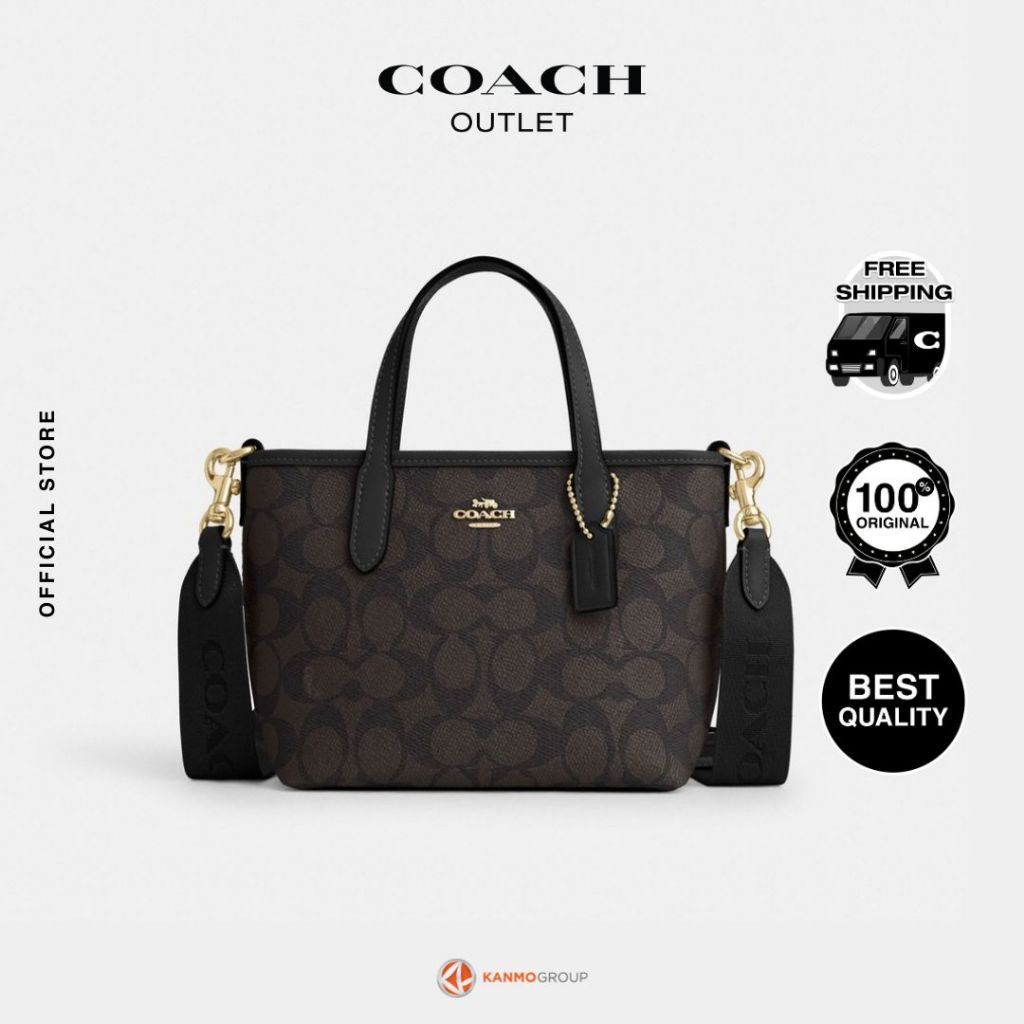 Coach City Mini Tote Bag In Signature Canvas - Tas Selempang Wanita