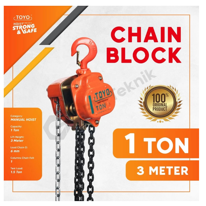 TOYO CHAIN BLOCK 1 TON, 2 TON, 3 TON, 5 TON / TAKEL (3M, 5M, 10M) - TOYO