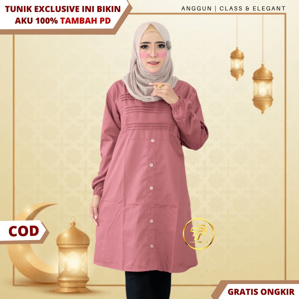 [TERMURAH] COD Gratis Ongkir Baju Atasan Tunik Tunic Wanita Dewasa Santri Putri Terbaru Kekinian Bah