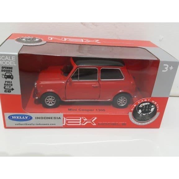 Diecast Car Nex Welly 1/32 Mini Cooper 1300 Red Merah