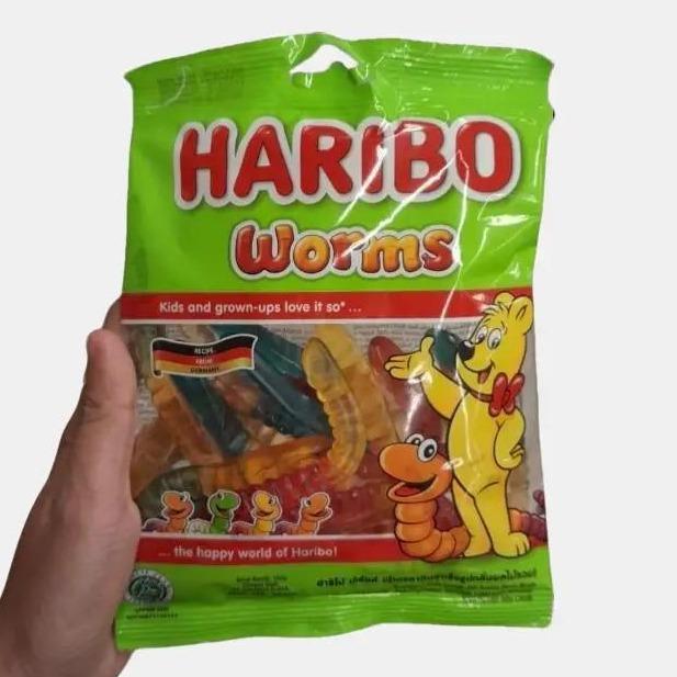 Haribo Worms Permen Gummy Jelly 80gr / 160gr