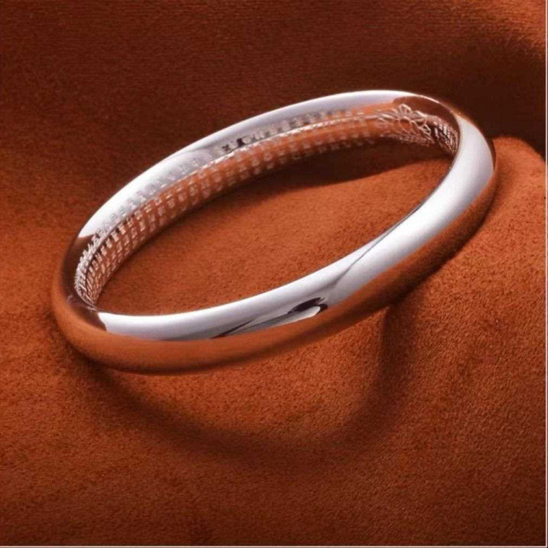 Gelang Perak Tradisional9999Gelang Perak Wanita Solid Matte Poles Perak Murni