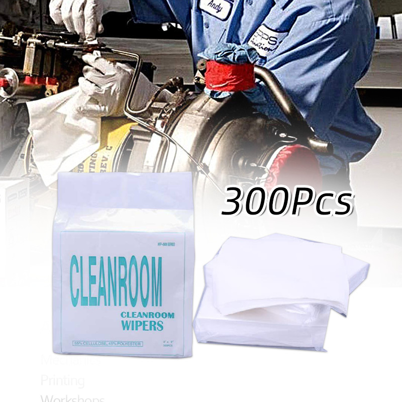 300Pcs Dust Free Wipers / Cleanroom Wipers Non-Woven / Kain Mikrofiber