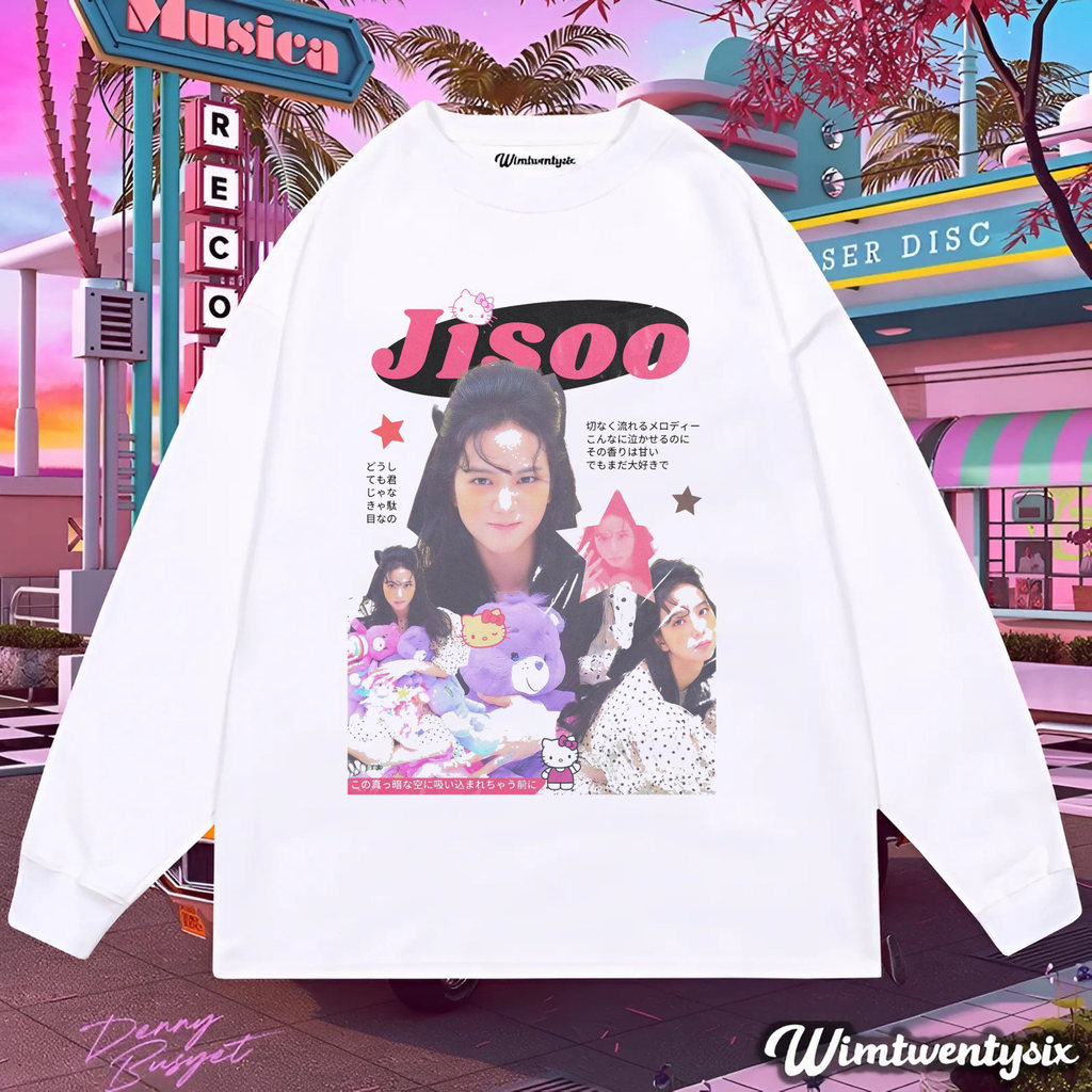 WIMTWENTYSIX “jisoo blackpink” Oversize Longsleeve | Longsleeve T-shirt | Kaos vintage | Kaos oversi