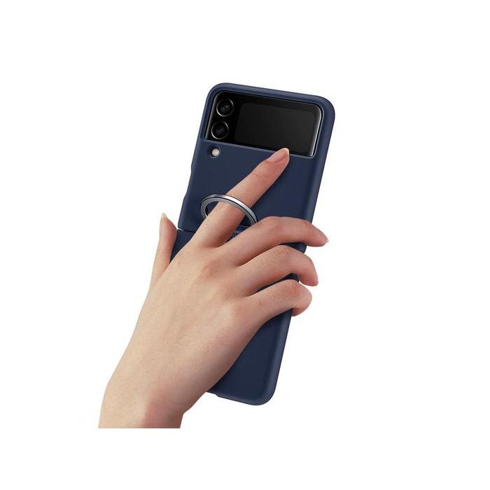 Case Compatible with Samsung Z Flip 3 Flip3 ORIGINAL SILICONE Cover With RING - Blue Terlaris