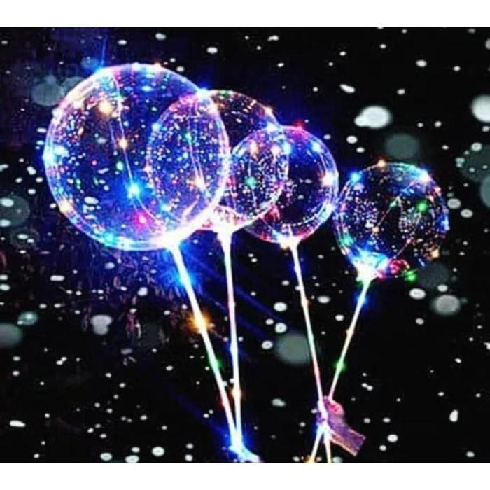 ( MY ACC ) Balon Lampu LED Karakter Boneka Gagang Warna - Warni
