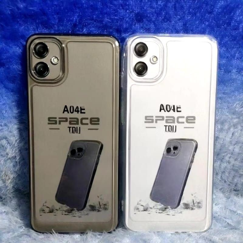 SOFTCASE CLEAR BLACK SPACE SAMSUNG A04E A04S A04 CASE HITAM BENING PELINDUNG CAMERA