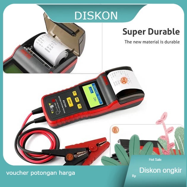 Temukan Battery Tester with Thermal Printer ANCEL BST500 12V 24V Truck Checker BST-500 Accu Aki Bate