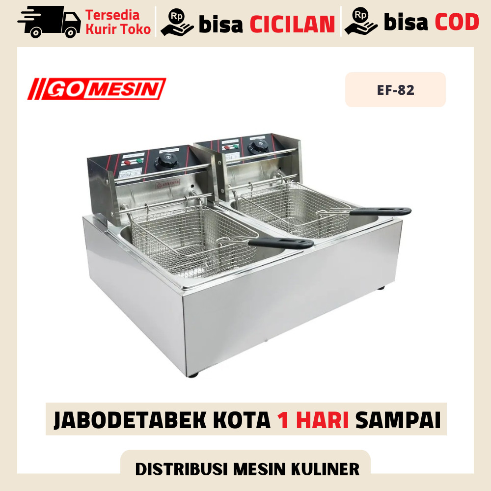 Deep Fryer Listrik Gomesin EF-82 Electric Deep Fryer 2 Tank Garansi Resmi