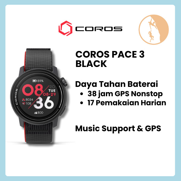 Coros Pace 3 GPS - Nylon Ink / Running Sport Watch / Jam Tangan Smartwatch Outdoor