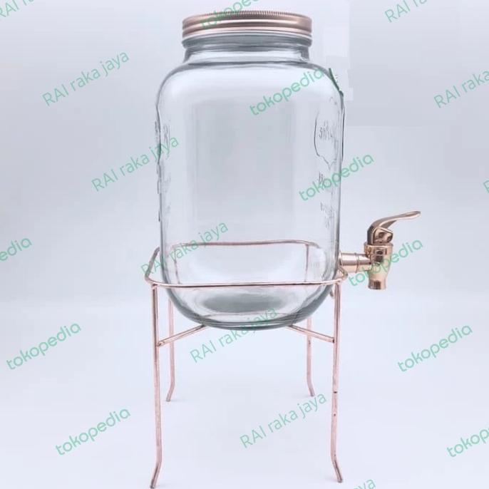 KERAN KRAN DRINK JAR TABUNG KACA SILVER /GOLD