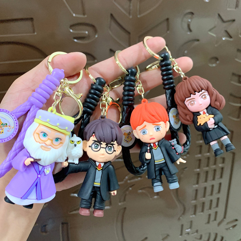 Harry Hogwarts Keychain Cute Cartoon Character Car Hanging Ornament Backpack Charm Gift for fans Kid