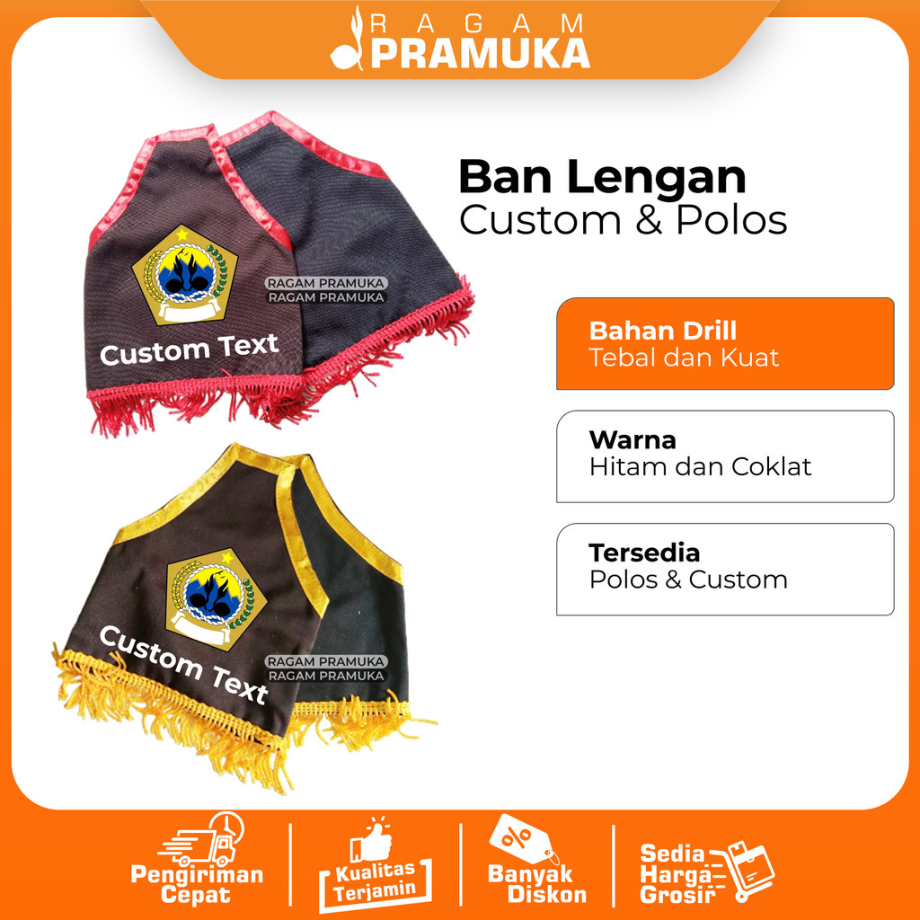Ban Lengan Pramuka Ban Lengan Coklat Ban lengan Hitam Ban Lengan Rumbai