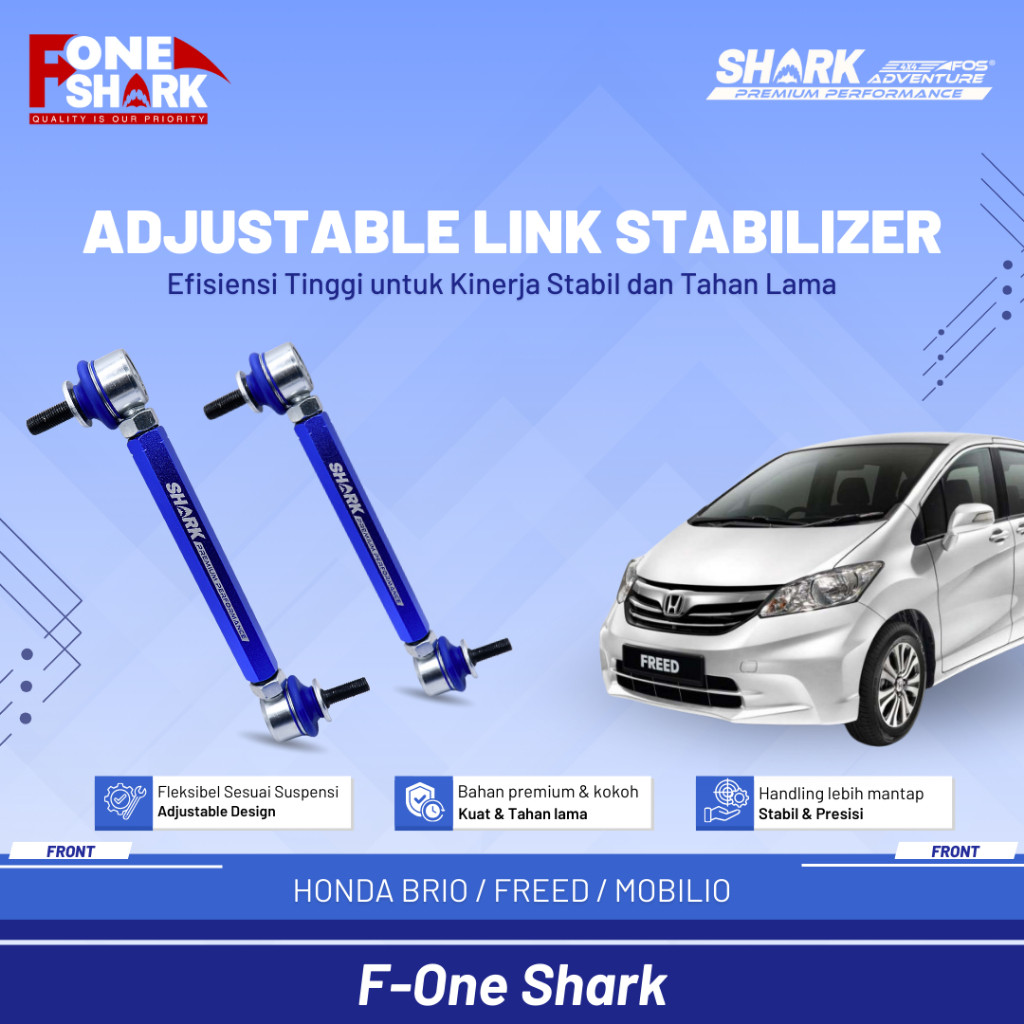 F-One Shark FOS Front Sway Bar Link Stabilizer Link Stabil Adjustable ADJ Honda Brio, Freed, Mobilio