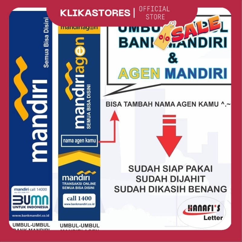 Bendera Umbul-umbul Bank Mandiri dan Mandiri Agen [READY STOK] HSDB