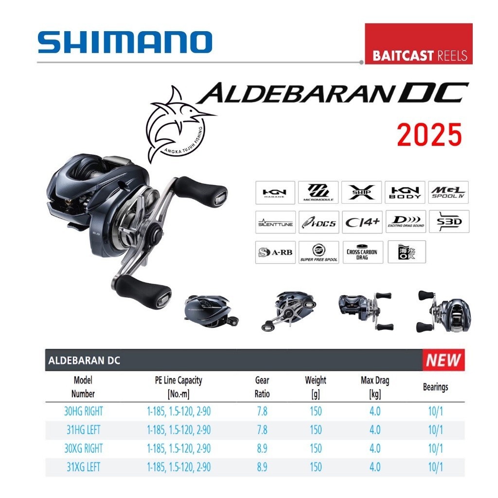 Reel Pancing Shimano Aldebaran DC 30/31 Model 2025 BC Baitcasting