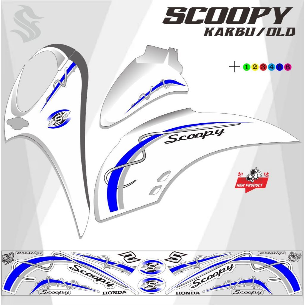 VARIASI STICKER SCOOPY LAMA / STIKER SCOOPY KARBU OLD
