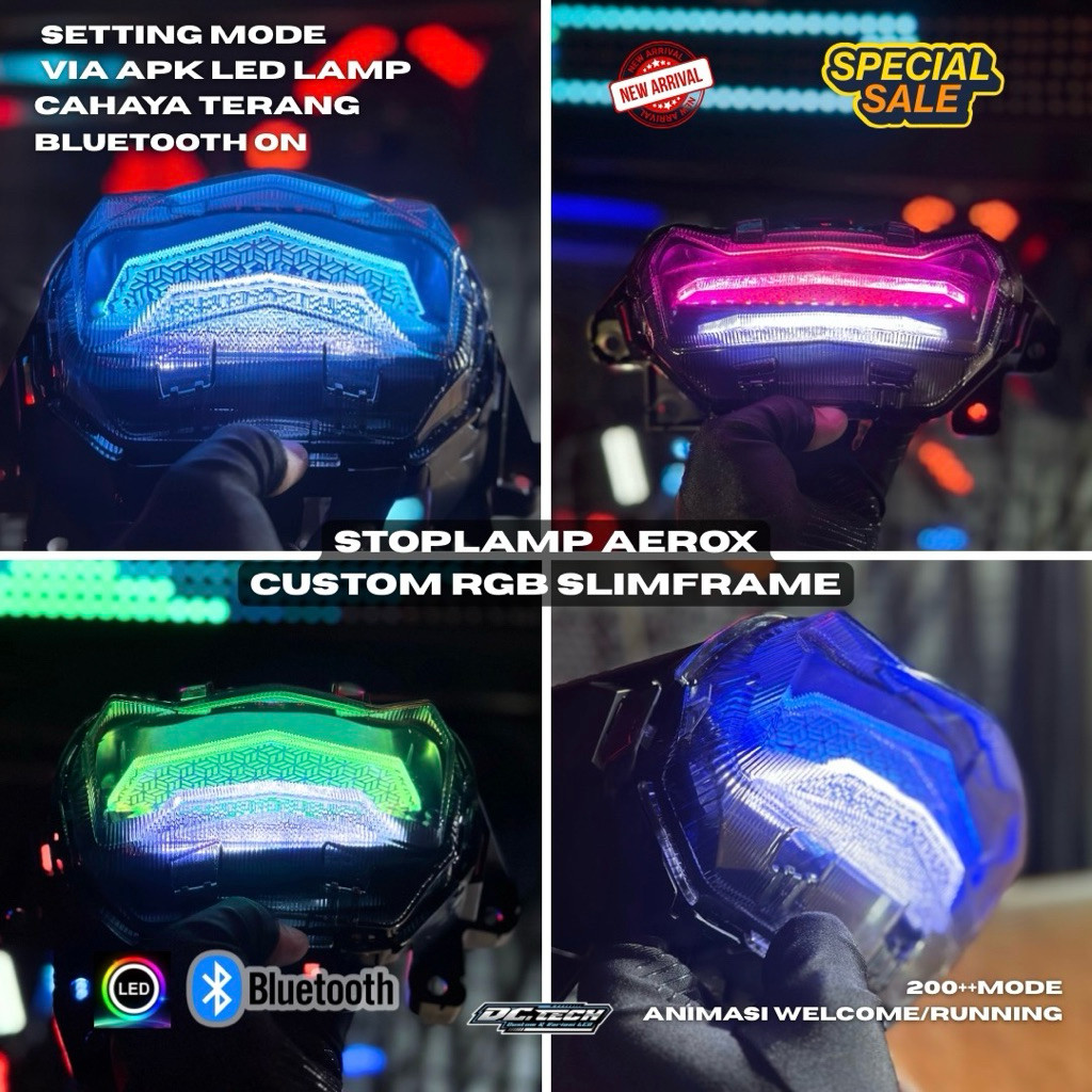 READY STOPLAMP AEROX NEW CUSTOM SLIMFRAME RGB     Berkualitas