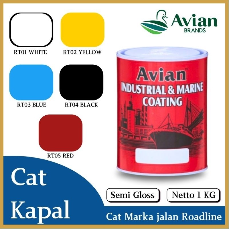 AVIAN Cat Roadline cat kapal cat Marka jalan cat lapangan hitam putih kuning biru merah 1 Kg