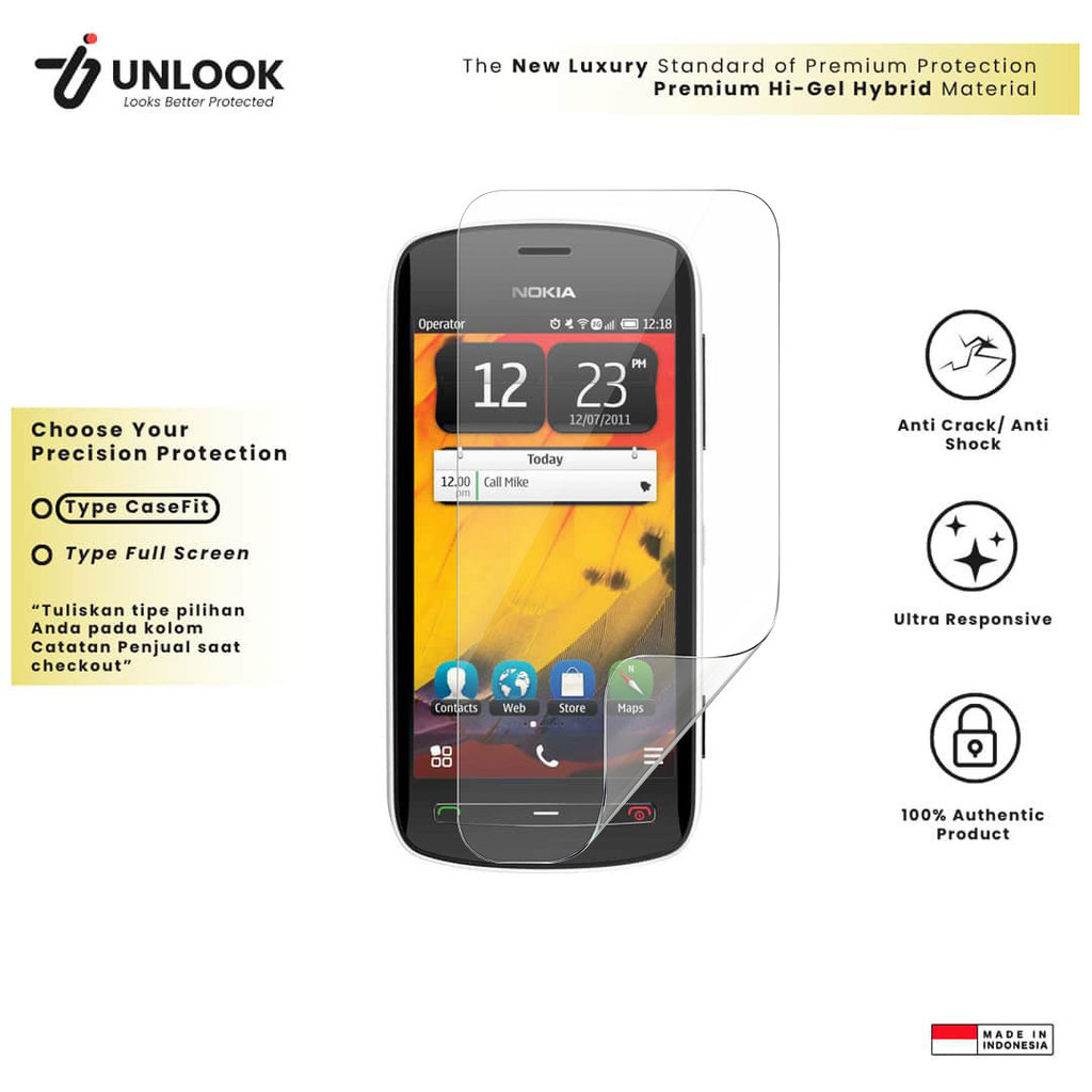 UNLOOK Hi-GEL HYBRID Hydrogel+ Screen Guard for Nokia 808 Pureview, 8110 4G, 8.3 5G, 8 V 5G UW, 8 Si