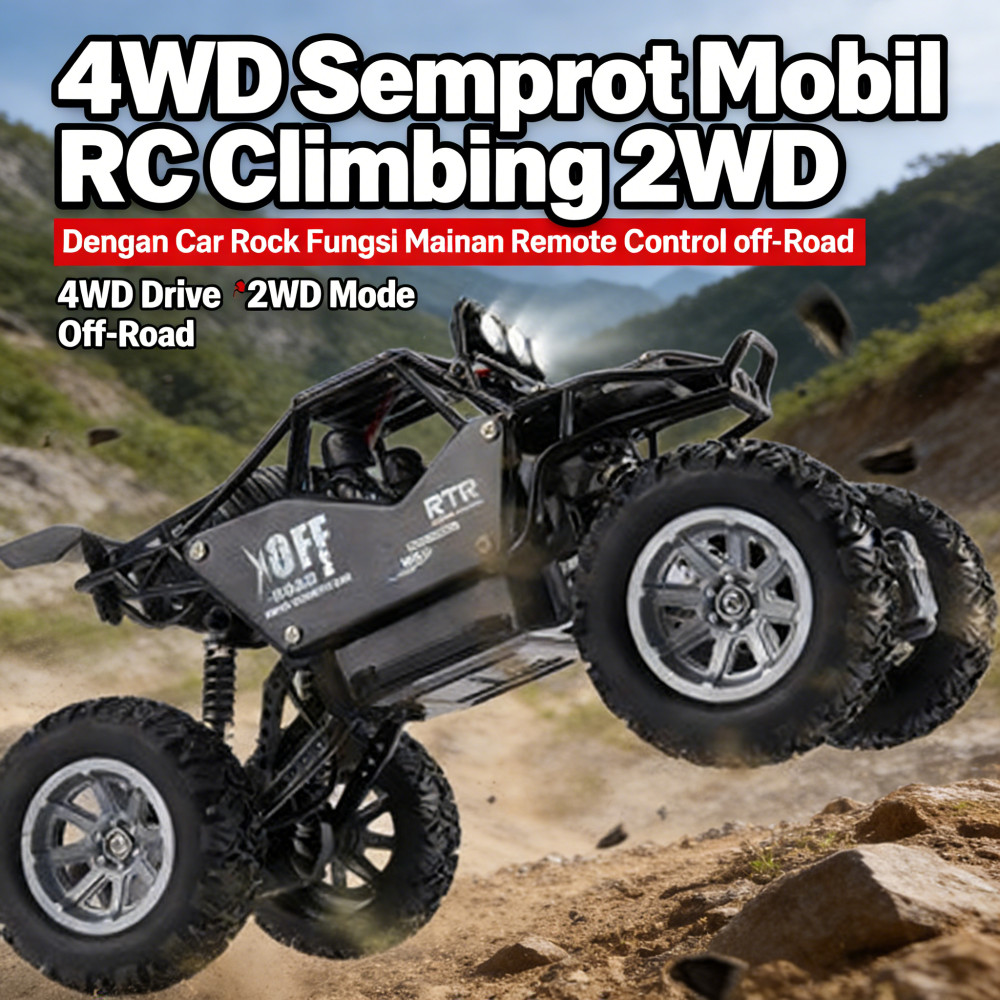 Climbing Car RC 2WD 4WD Remote Off-Road Dengan Fungsi Rock Semprot