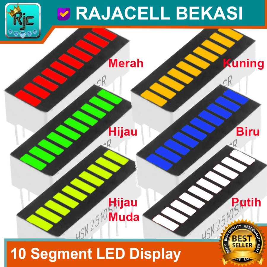 RJC Led Bar Bargraph 10 segment LED Display Indikator LED kotak DIP