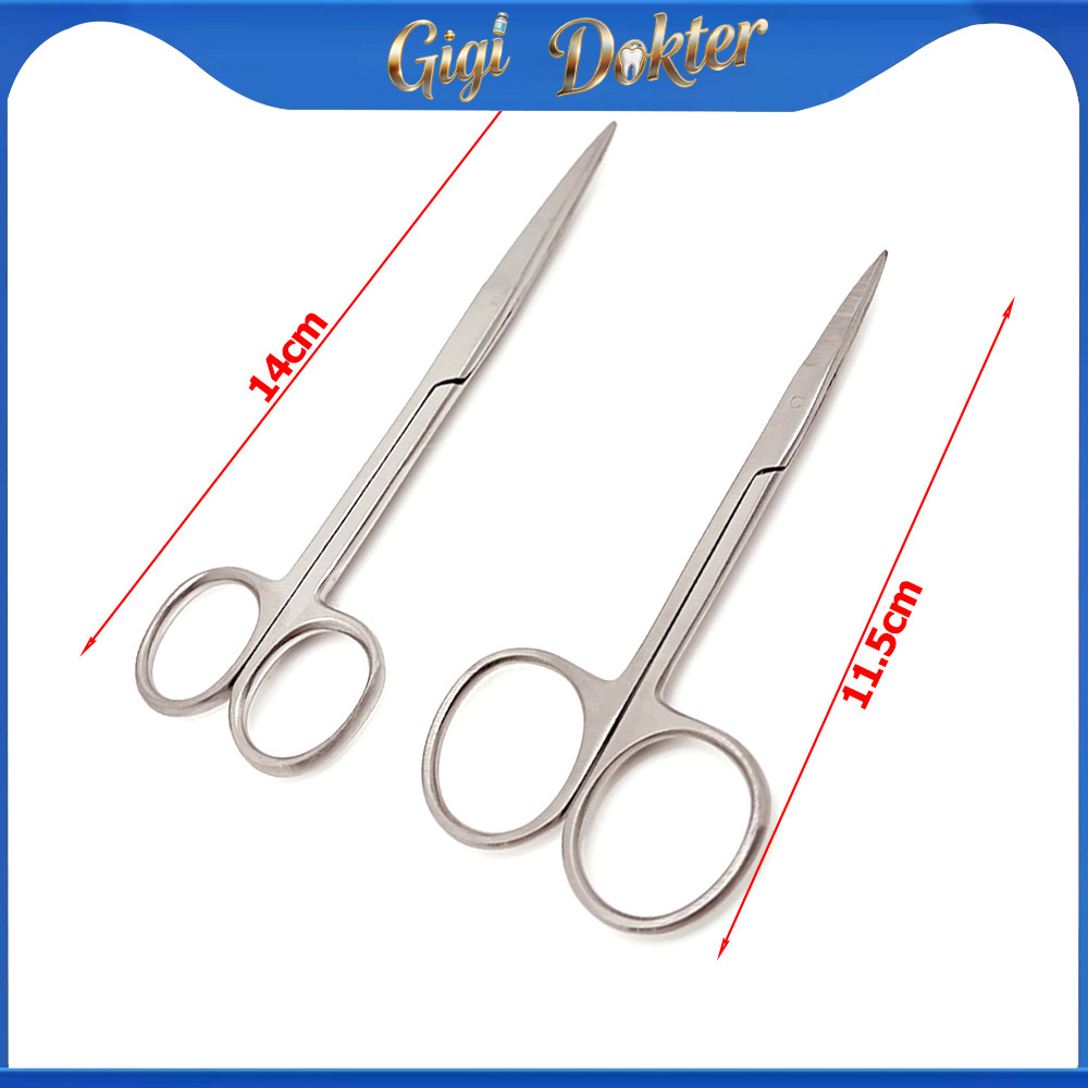 dental surgical scissors / gunting jaringan lurus / gunting bedah gigi iris scissor / gunting iris /