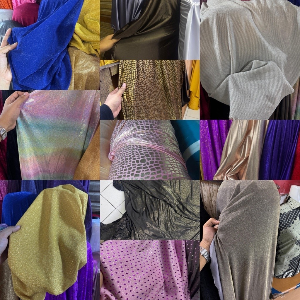 Kain/Bahan Spandek Silver Metalik Premium